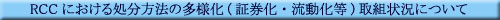 RCC�ɂ����鏈�����@�̑��l��(�،����E��������)��g�󋵂ɂ���