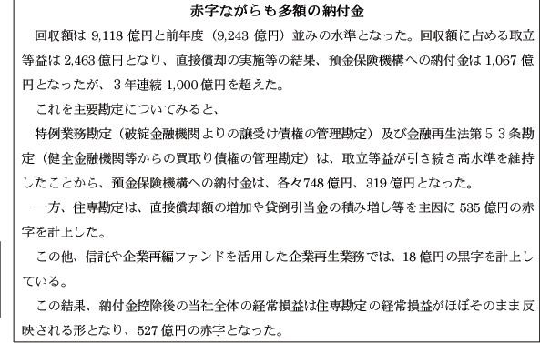 RCC�̕���15�N�x��v����̌��Z�T�v